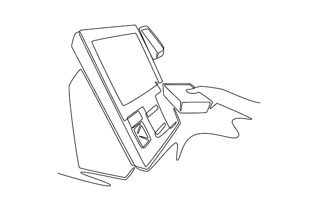 Payment activity concept Single line draw design vector graphic illustration