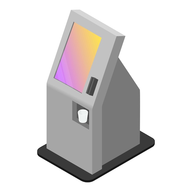 payment kiosk icon isometric of payment kiosk vector icon for web design isolated on white background