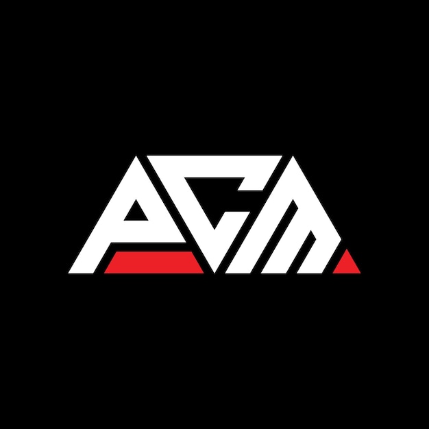 PCM triangle letter logo design with triangle shape PCM triangle logo design monogram PCM triangle vector logo template with red color PCM triangular logo Simple Elegant and Luxurious Logo PCM