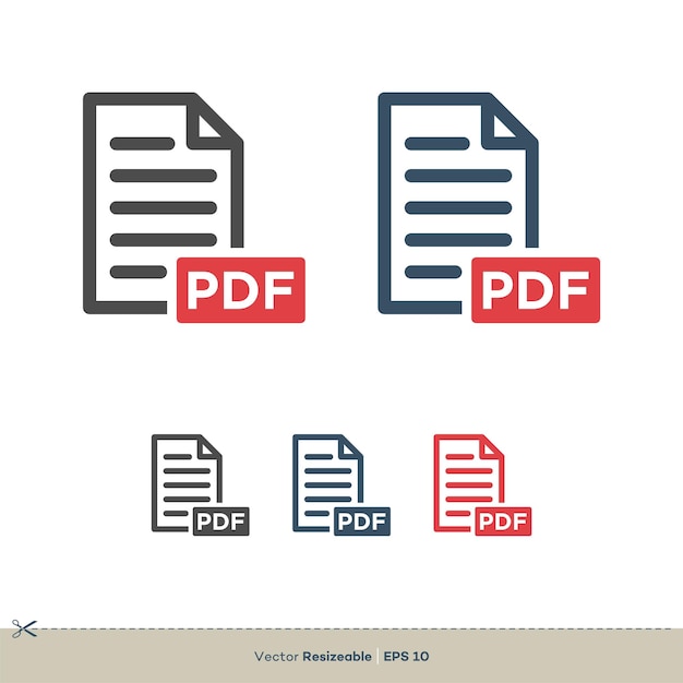 PDF Dokument Download Ikon Logo Skabelon Illustration Design Vector EPS 10
