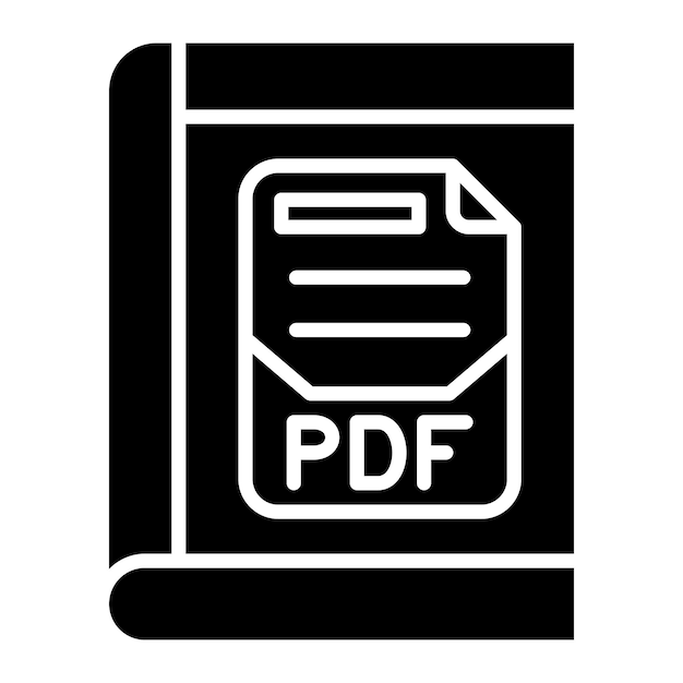PDF Glyph Solid Black Illustration