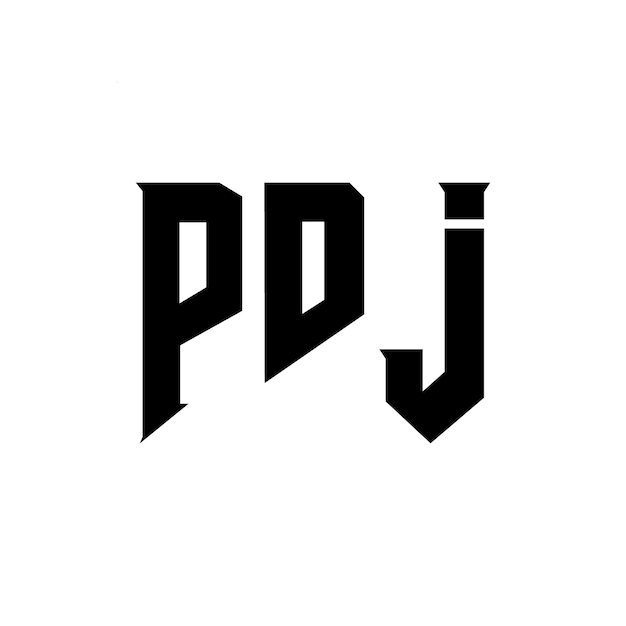 PDJ letter logo design for technology company PDJ logo design black and white color combination PDJ logo PDJ vector PDJ design PDJ icon PDJ alphabet PDJ typography logo design
