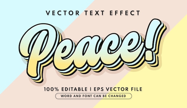 Peace editable text effect style