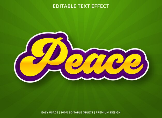 peace text effect template with retro style
