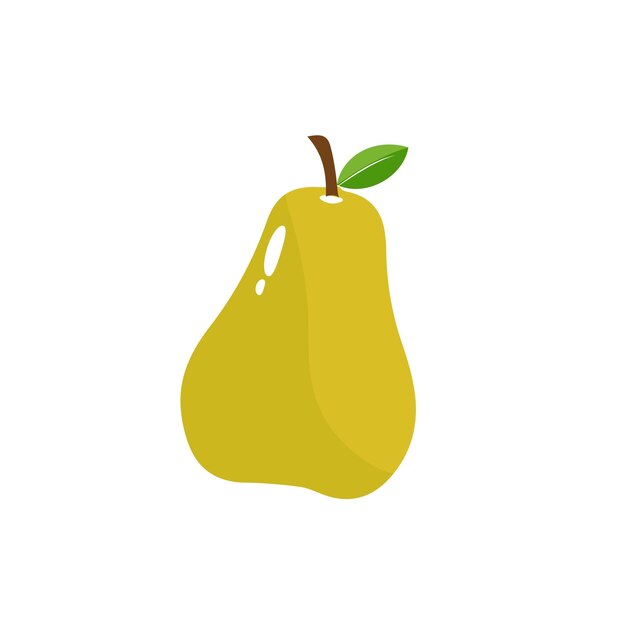 Pear icon vector illustration Green colorful pear fruit icon isolated on white background Cartoon