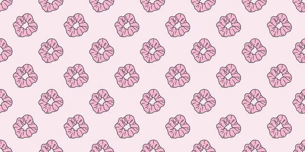 Pembe lastikli tekrar deseni saç tokası vektör arka planı