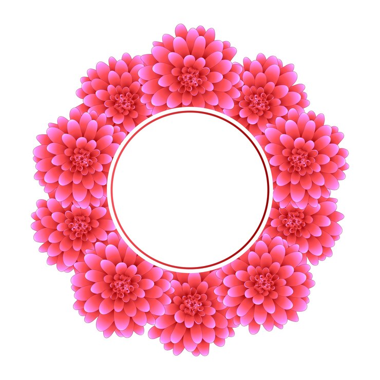 Vektör pembe yıldız çiçeği banner çelenk stili