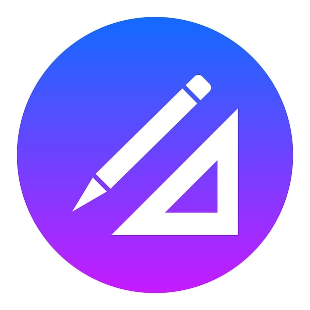 Pencil and Set Square Icon
