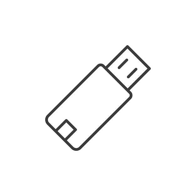 Pendrive line icon isolated on white background