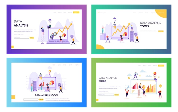 People Analysing Statistic Graphic Landing Page.