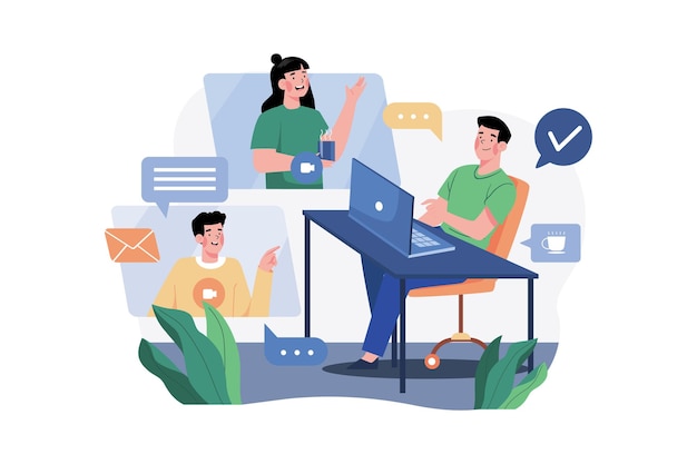 People Chatting On A Video Call