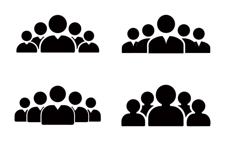 People crowd team symbol icon set vector