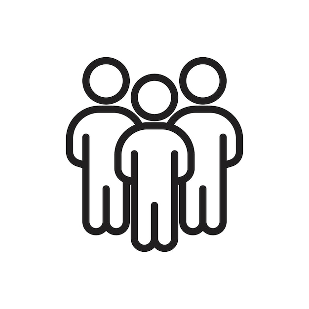 people icon Flat art in black and white isolated