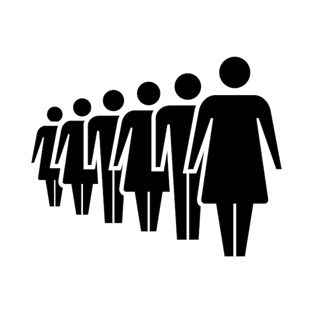 people icon vector male and female group of persons symbol avatar for business management team