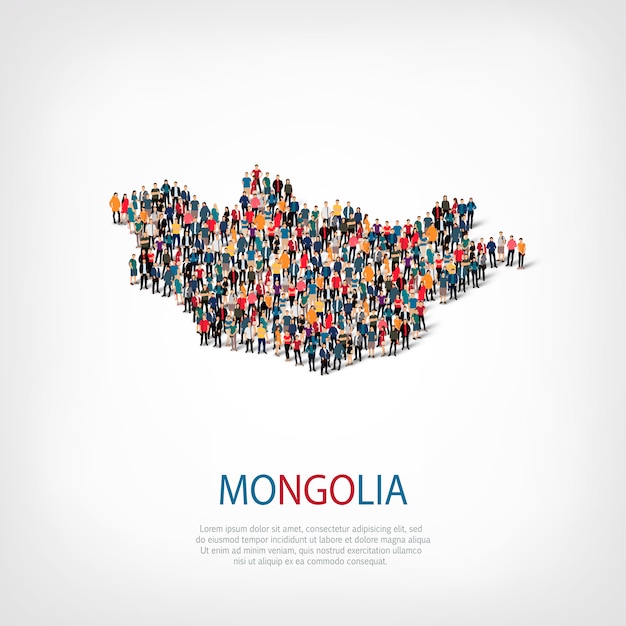 People map country Mongolia