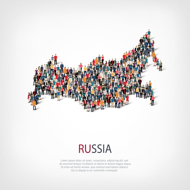 Vektör people map country russia