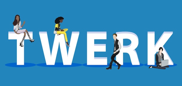 people on twerk for web mobile app presentations