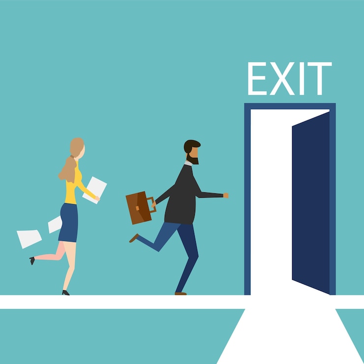 Vektör people running door isolated on background vector illustration