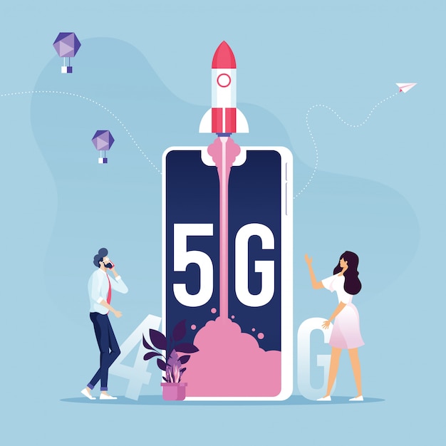 People with gadgets use high speed Internet 