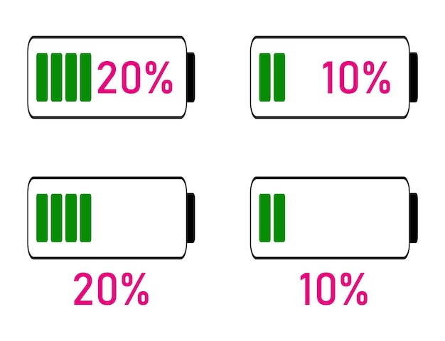 percentage infographics full battery charge energy level progress growth power vector