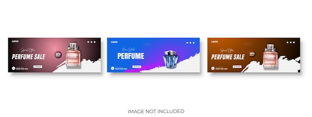 Perfume sale social media post and Facebook beauty products for makeup sale story Banner bundle