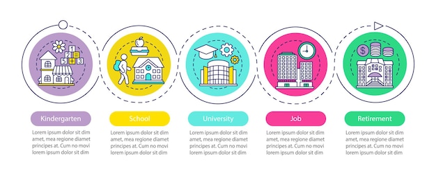 Person life vector infographic template