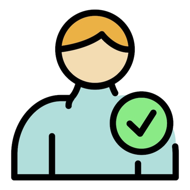 Person reliability icon Outline person reliability vector icon color flat isolated
