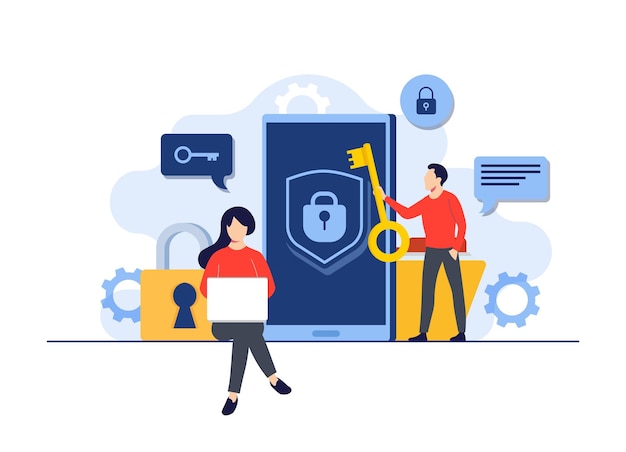 Personal data protection Cyber security Internet security or information privacy Password protect