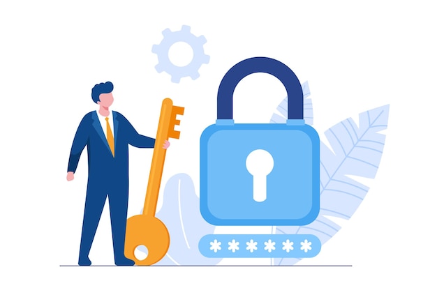 Personal data security, cyber data security online concept illustration, internet security or information privacy. flat vector illustration banner &amp; protection