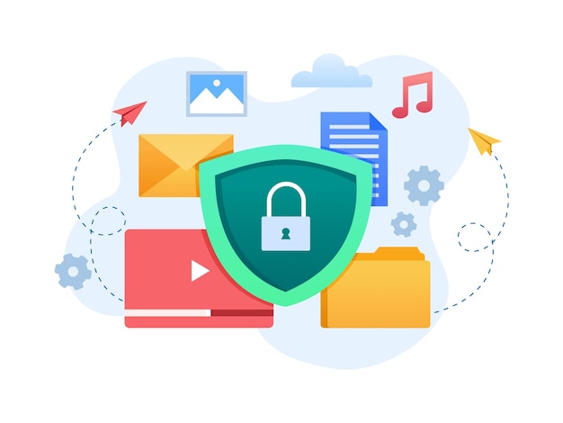Personal File Data Protection Illustration