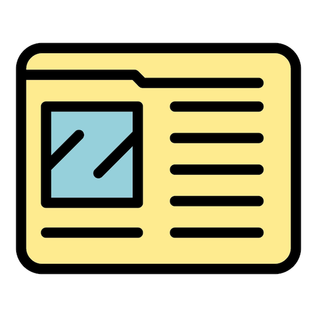 Personal folder interface icon Outline Personal folder interface vector icon color flat isolated