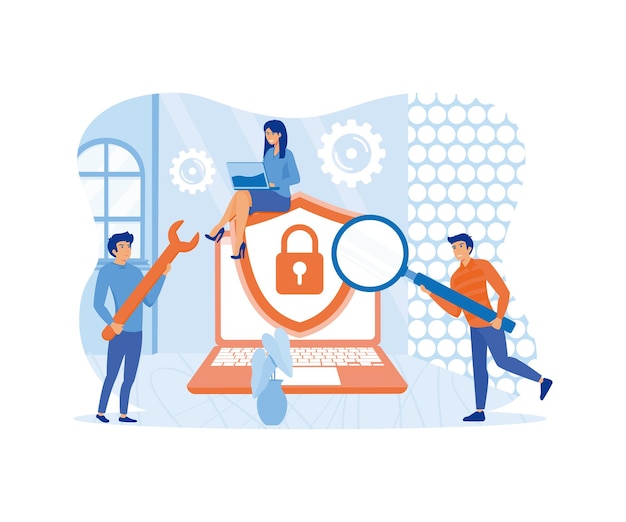 personal id data file protection concept data protection concept flat vector modern illustration