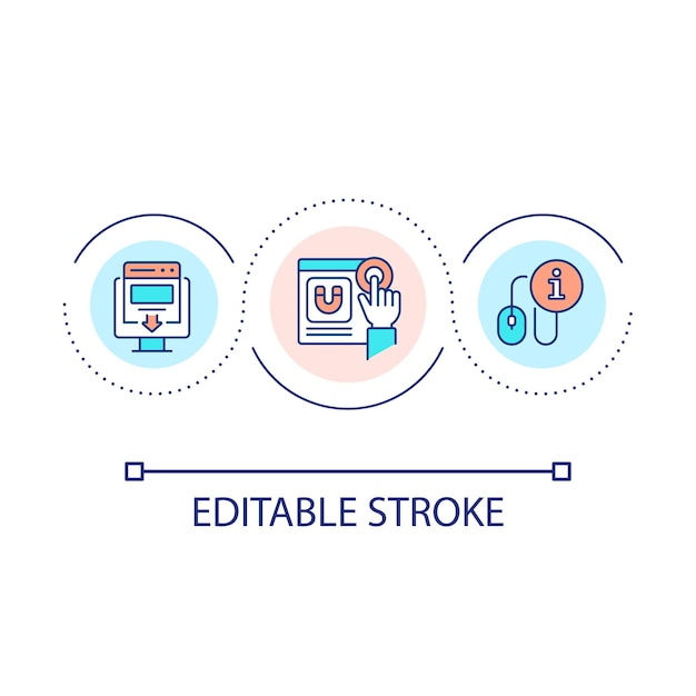 Personalized content loop concept icon
