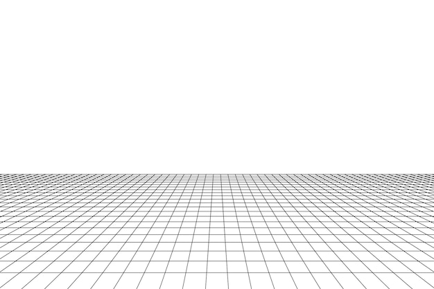 Perspective grid Abstract wireframe landscape