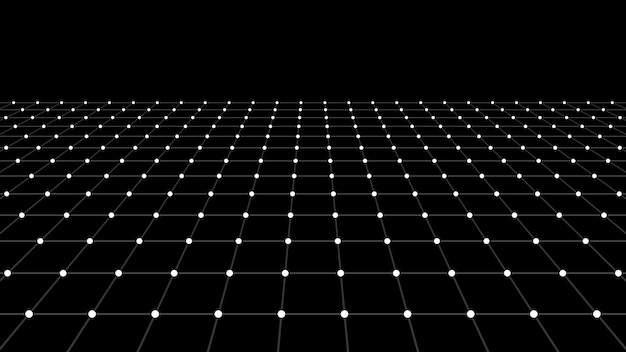 perspective grid background abstract vector wireframe landscape abstract mesh background vector illustration