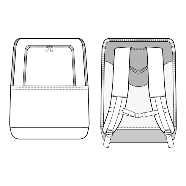 Pet Carrier Backpack with Front Pocket Front and Back View