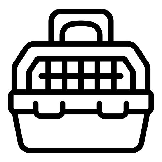 Pet carrier box crate for traveling with handle icon