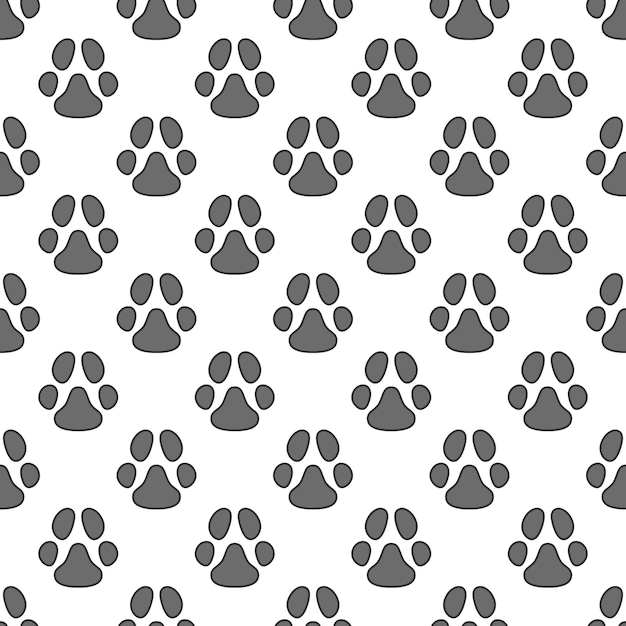 Pet Paw Print vector minimal Seamless Pattern or background