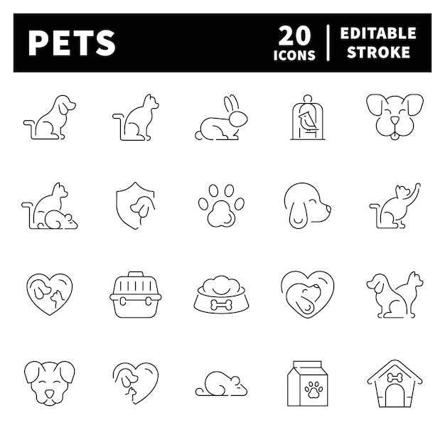 Pets vector icons