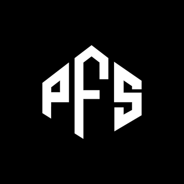 PFS letter logo design with polygon shape PFS polygon and cube shape logo design PFS hexagon vector logo template white and black colors PFS monogram business and real estate logo