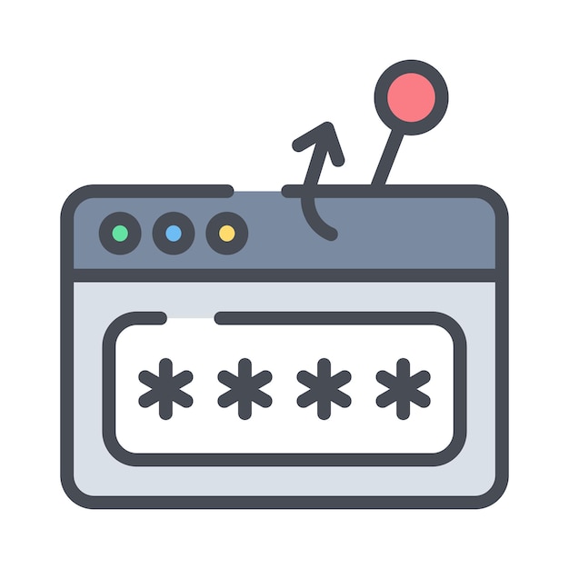 Phishing password icon hacker attack and web security Steal passwords