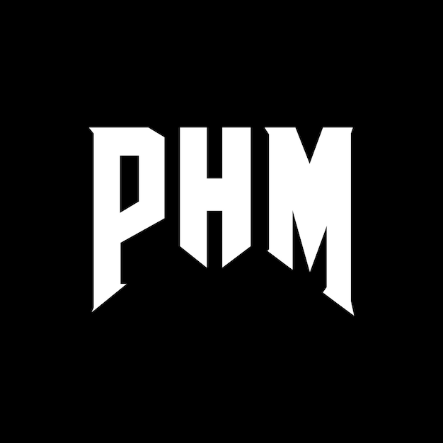 PHM letter logo design for technology company PHM logo design black and white color combination PHM logo PHM vector PHM design PHM icon PHM alphabet PHM typography logo design