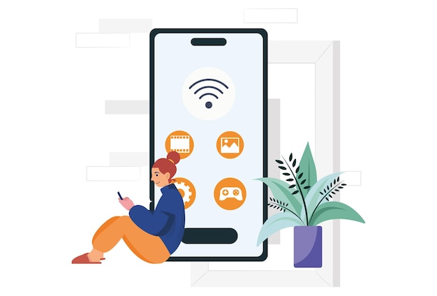 Phone Cloning Concept Illustration Stylish and Beautiful