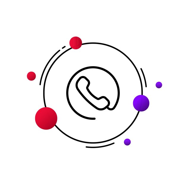 Phone icon Communication by phone in different parts of the world One line style vector eps 10