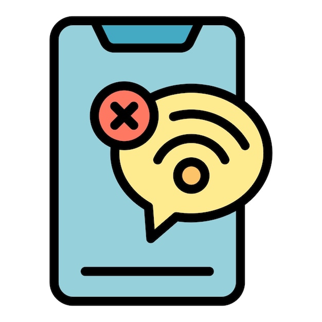 Phone lost connection icon outline vector Website connect Online site color flat