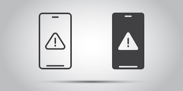 Phone notifications icon in flat style Smartphone with new notice vector illustration on isolated background Reminder message sign business concept