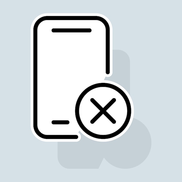 phone with cross line icon cloud data protection banking protection mail protection personal data protection key shield monitor security concept vector sticker line icon on white background