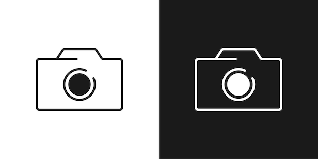 Photo camera icons set Photography symbol Photographing sign Illustration
