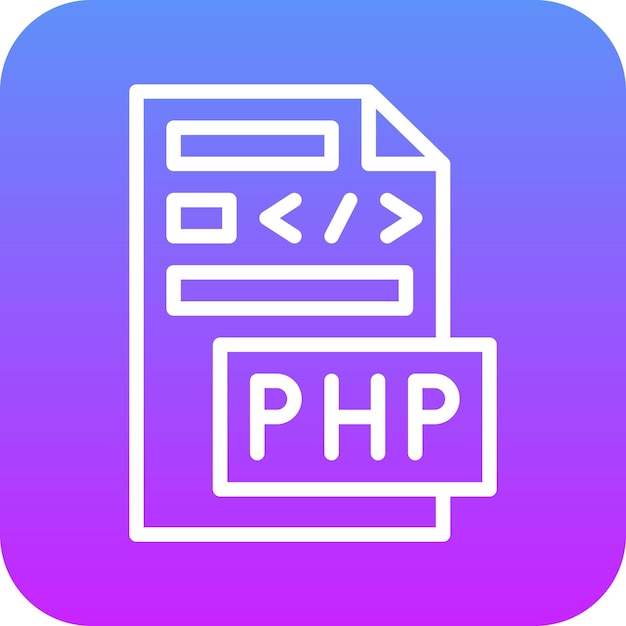 PHP File vector icon illustration of Coding and Development iconset
