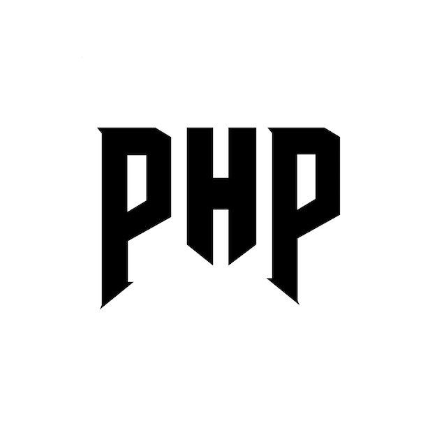 PHP letter logo design for technology company PHP logo design black and white color combination PHP logo PHP vector PHP design PHP icon PHP alphabet PHP typography logo design